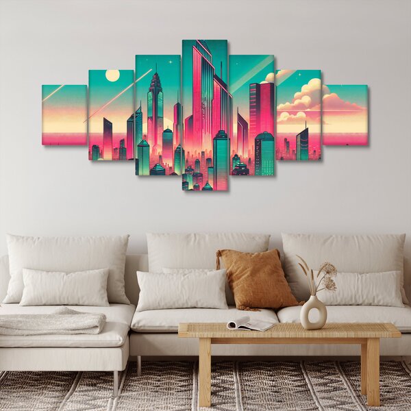 Obraz - Velkoměsto v pop-art stylu (210x100 cm)