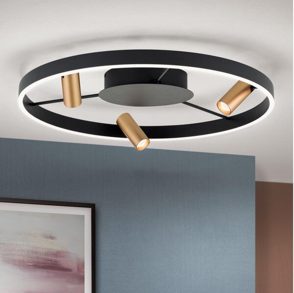 Orion DL 7-686/3-LED Stmívatelné strop. svítidlo BERLIN LED/50W/230V černá/zlatá