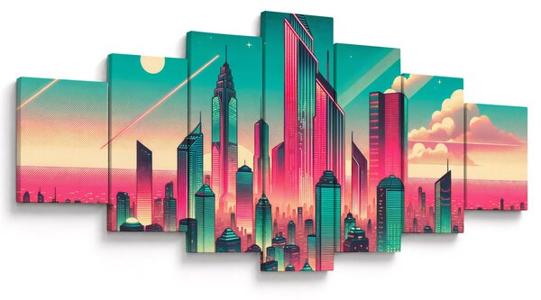 Obraz - Velkoměsto v pop-art stylu (210x100 cm)