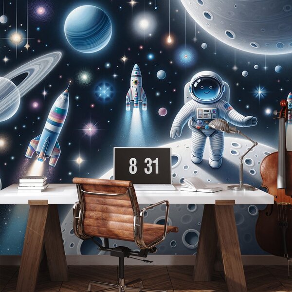 Tapeta dětský vesmír s astronauty