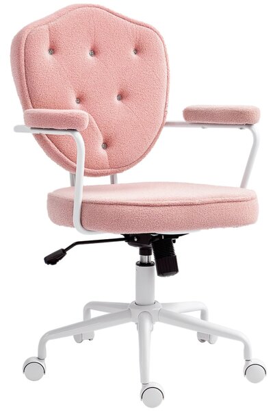 HOMCOM Kancelářská Židle, Ergonomická Židle s Houpací Funkcí, Kryt s Knoflíky, Výškově Nastavitelná Počítačová Židle se Skřípací Funkcí, pro Domácí Ka