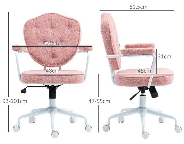HOMCOM Kancelářská Židle, Ergonomická Židle s Houpací Funkcí, Kryt s Knoflíky, Výškově Nastavitelná Počítačová Židle se Skřípací Funkcí, pro Domácí Ka