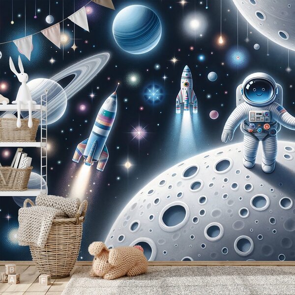 Tapeta dětský vesmír s astronauty
