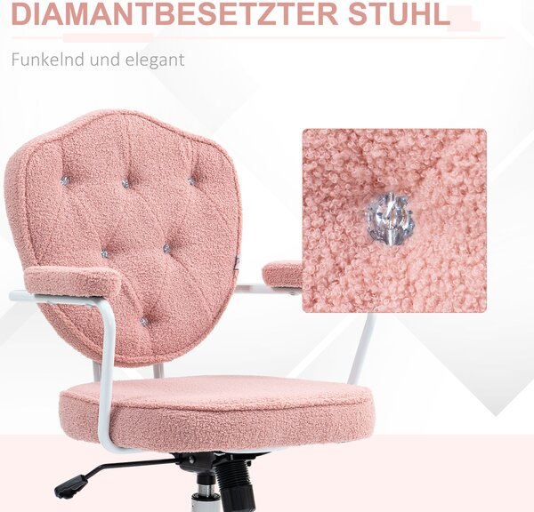 HOMCOM Kancelářská Židle, Ergonomická Židle s Houpací Funkcí, Kryt s Knoflíky, Výškově Nastavitelná Počítačová Židle se Skřípací Funkcí, pro Domácí Ka