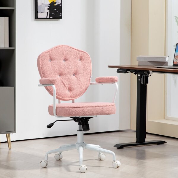 HOMCOM Kancelářská Židle, Ergonomická Židle s Houpací Funkcí, Kryt s Knoflíky, Výškově Nastavitelná Počítačová Židle se Skřípací Funkcí, pro Domácí Ka