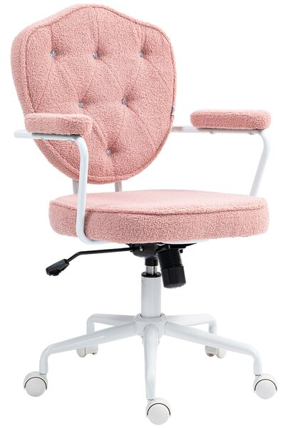 HOMCOM Kancelářská Židle, Ergonomická Židle s Houpací Funkcí, Kryt s Knoflíky, Výškově Nastavitelná Počítačová Židle se Skřípací Funkcí, pro Domácí Ka