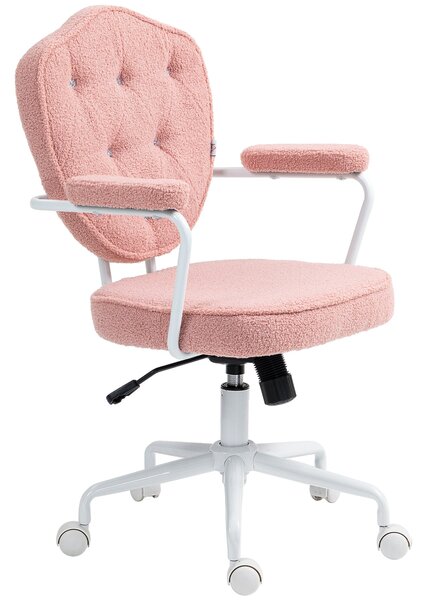 HOMCOM Kancelářská Židle, Ergonomická Židle s Houpací Funkcí, Kryt s Knoflíky, Výškově Nastavitelná Počítačová Židle se Skřípací Funkcí, pro Domácí Ka
