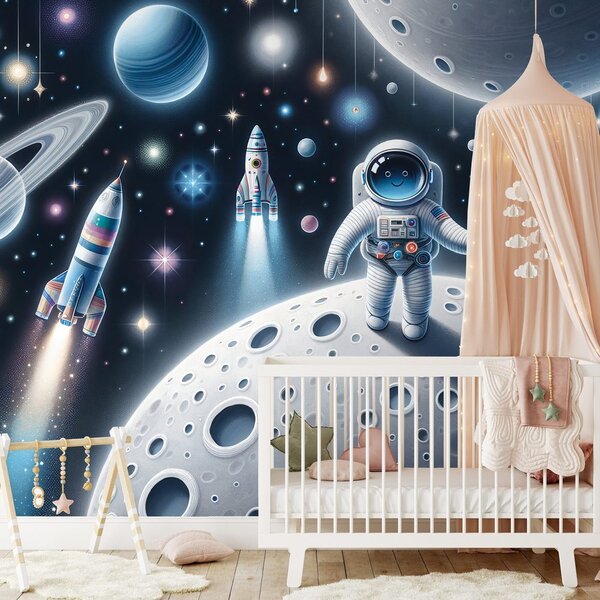 Tapeta dětský vesmír s astronauty