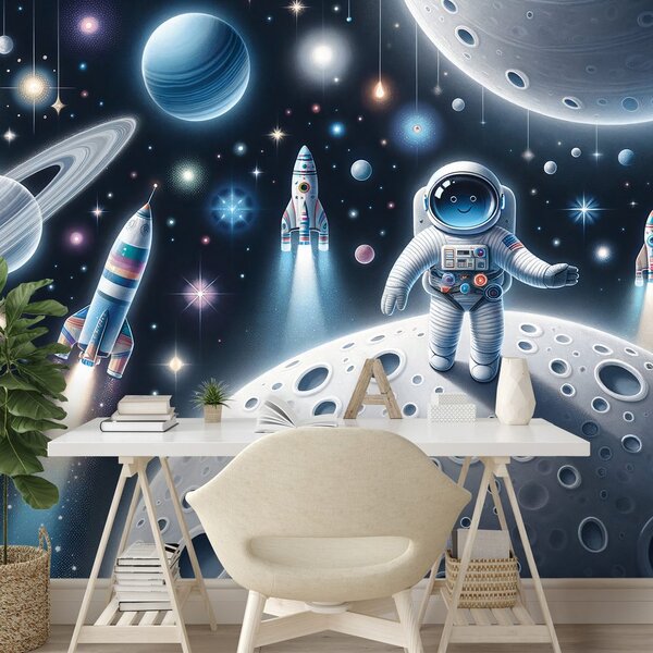 Tapeta dětský vesmír s astronauty