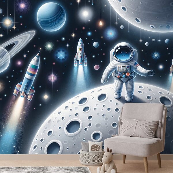 Tapeta dětský vesmír s astronauty