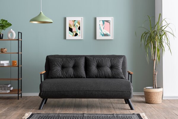 Atelier del Sofa 2-místná pohovka Sando 2-Seater - Dark Grey, Tmavá Šedá