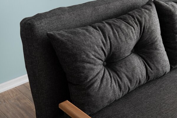 Pohovka futon Sandy (Tmavá šedá). Akce -23%