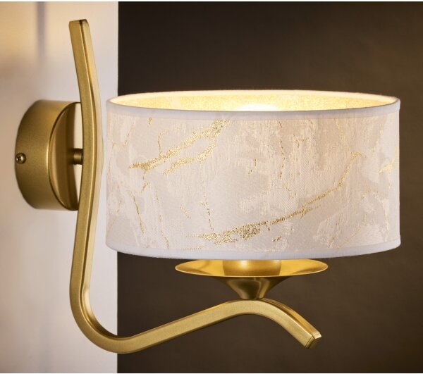 Jupiter 2111 - Nástěnná lampa KASZMIR 1xE27/15W/230V bílá/zlatá/dekor mramoru