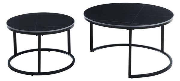 Set kulatých konferenčních stolků TIBUR - černý