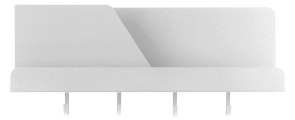 Bílý kovový nástěnný organizér s háčky Leitmotiv Perky, šířka 46 cm