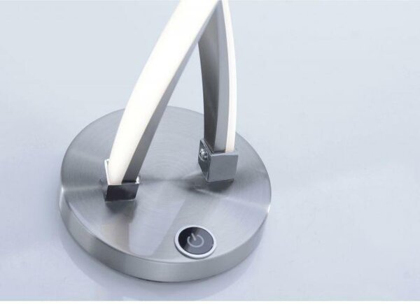 PAUL NEUHAUS LED stolní lampa barva ocel v zakřiveném designu 3000K PN 9141-55