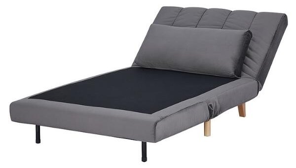 Polohovací křeslo Billy Velvet, šedá / přírodní dřevo