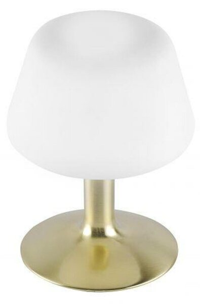 PAUL NEUHAUS LED stolní lampa v matné mosazi a stínítkem z opálového skla, teplá bílá barva vč. Dotykového stmívání 3000K PN 4078-60