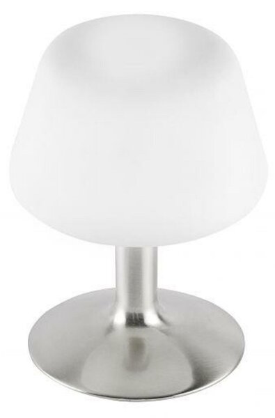 PAUL NEUHAUS LED stolní lampa v oceli a stínítkem z opálového skla, teplá bílá barva vč. dotykového stmívání 3000K PN 4078-55