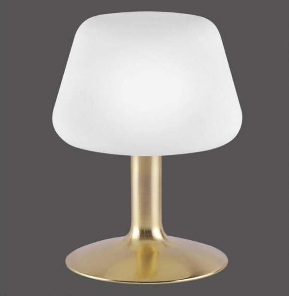 PAUL NEUHAUS LED stolní lampa v matné mosazi a stínítkem z opálového skla, teplá bílá barva vč. Dotykového stmívání 3000K PN 4078-60