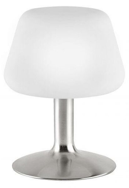 PAUL NEUHAUS LED stolní lampa v oceli a stínítkem z opálového skla, teplá bílá barva vč. dotykového stmívání 3000K PN 4078-55