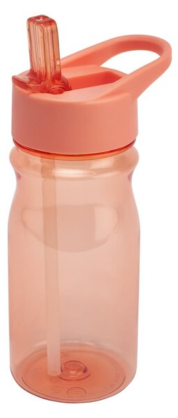 Oranžová lahev s víkem a brčkem Addis Bottle Coral, 500 ml