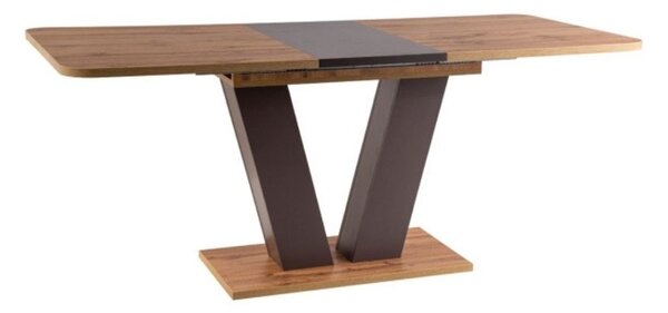 Jídelní stůl Platon 136 x 80 cm, dub wotan / hnědá