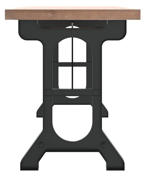 Jídelní stůl 110 x 65 x 82 cm masivní jedlové dřevo a železo 340769