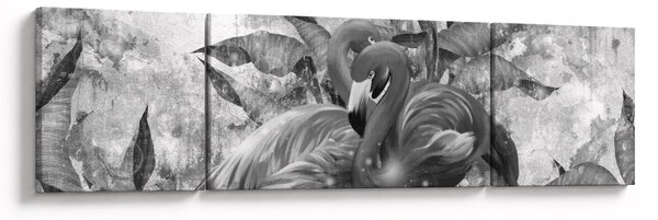 Obraz - Plameňáci graffiti (170x50 cm)