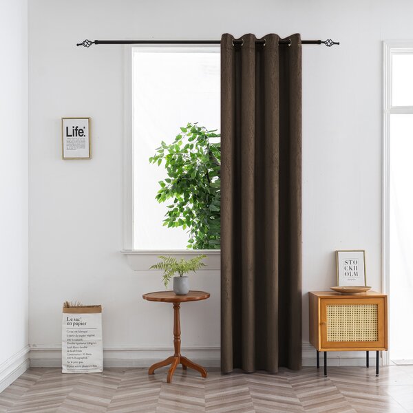 Zatemňovací závěs DUNES VELVET 140x250 cm, hnědý Zavěšení: Řasící páska