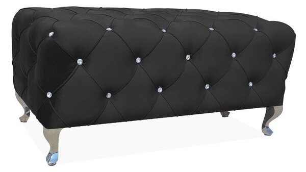 Taburet Hestia obdélníkový, černá / stříbrná