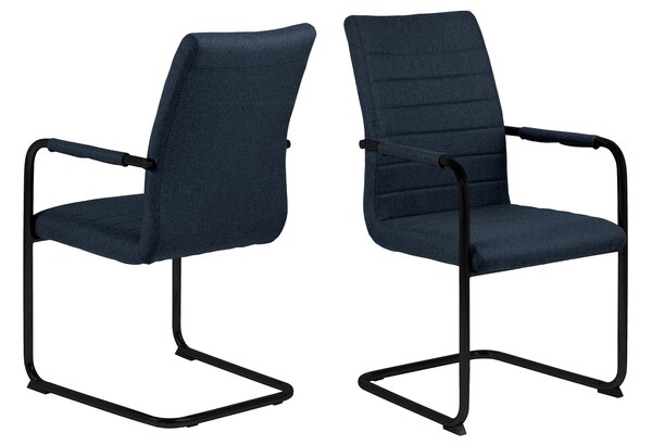 Designová jídelní židle Daitaro s opěrkami tmavomodrá / černá