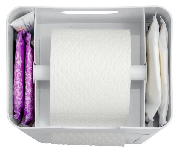 Bílý plastový stojan na toaletní papír se štětkou Imon – Wenko