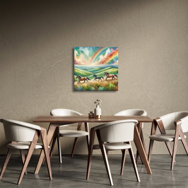 Obraz - Koni cválající krajinou (30x30 cm)