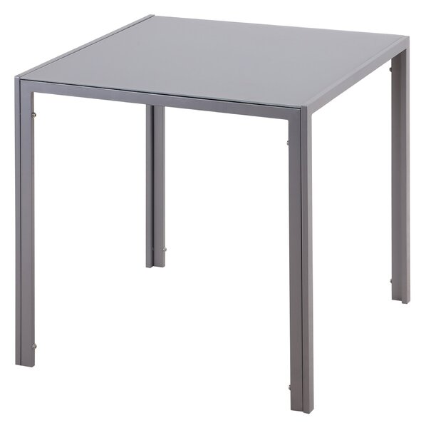 Jídelní stůl HOMCOM 75 x 75 cm, čtvercový kuchyňský stůl pro 4 osoby, jídelní stůl z tvrzeného skla s kovovými nohami, moderní stůl do kuchyně, jídeln
