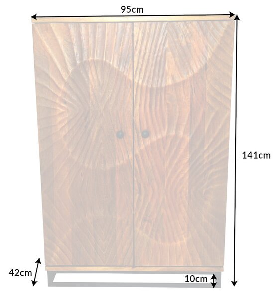 Designová barová skříňka Shayla 141 cm hnědá / mango