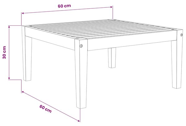 Zahradní stůl Masivní akátové dřevo Přírodní 60 x 60 x 30 cm 3407791