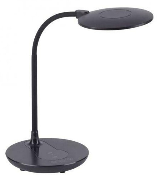 LEUCHTEN DIREKT is JUST LIGHT LED stolní lampa, černá, krokově stmívatelné, CCT, vč. nabíjení pro telefony 3000-5500K