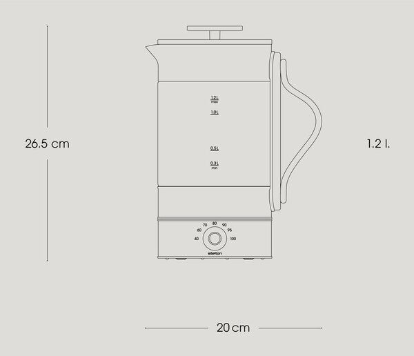 Skleněná rychlovarná konvice ve stříbrné barvě 1,2 l Emma – Stelton