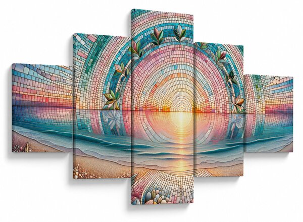 Obraz - Mozaika zapadajícího slunce (125x70 cm)
