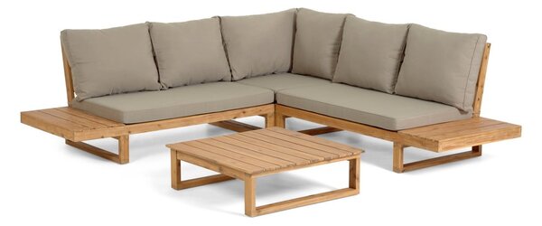 Hnědý zahradní lounge set pro 5 osob Flaviina – Kave Home