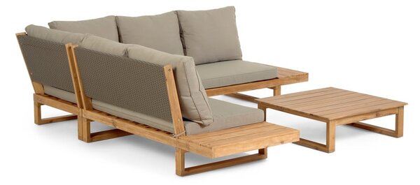 Hnědý zahradní lounge set pro 5 osob Flaviina – Kave Home