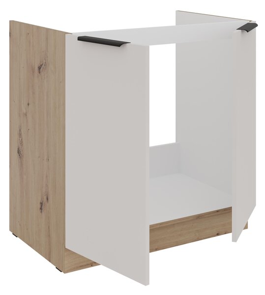 Dolní dvoudveřová kuchyňská skříňka pod dřez Sayla 80 ZL 2F BB (kašmír + dub artisan)