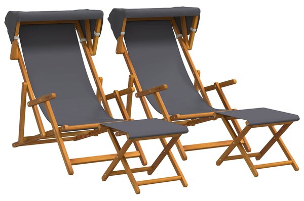 Dekorativní křeslo 4 pcs 3 pozice Masivní eukalyptové dřevo 3407798