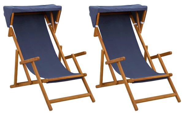 Dekorativní křeslo 2 pcs 3 pozice Masivní eukalyptové dřevo 3407808