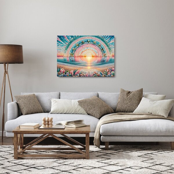Skleněný obraz - Mozaika zapadajícího slunce (70x50 cm)