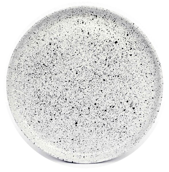 Bílo-černý kameninový velký talíř ÅOOMI Mess, ø 27,5 cm