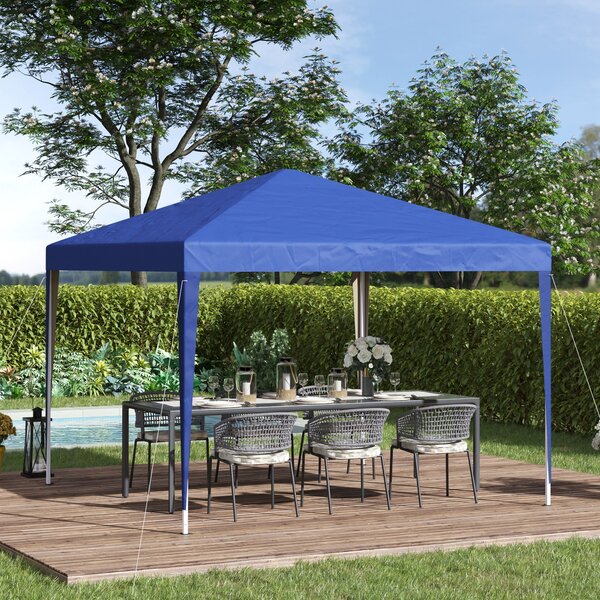 Pavilon Outsunny cca 3x3m, vodoodpudivý stabilní zimní skládací pavilon, UV ochrana, skládací párty stan s taškou, zahradní pavilon na kempování, modr