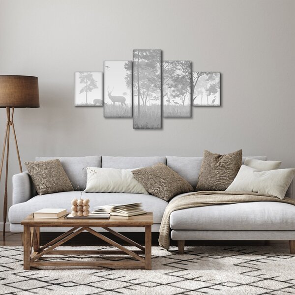 Obraz - Louka s jeleny (125x70 cm)