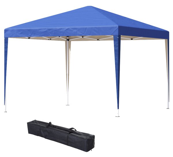 Pavilon Outsunny cca 3x3m, vodoodpudivý stabilní zimní skládací pavilon, UV ochrana, skládací párty stan s taškou, zahradní pavilon na kempování, modr